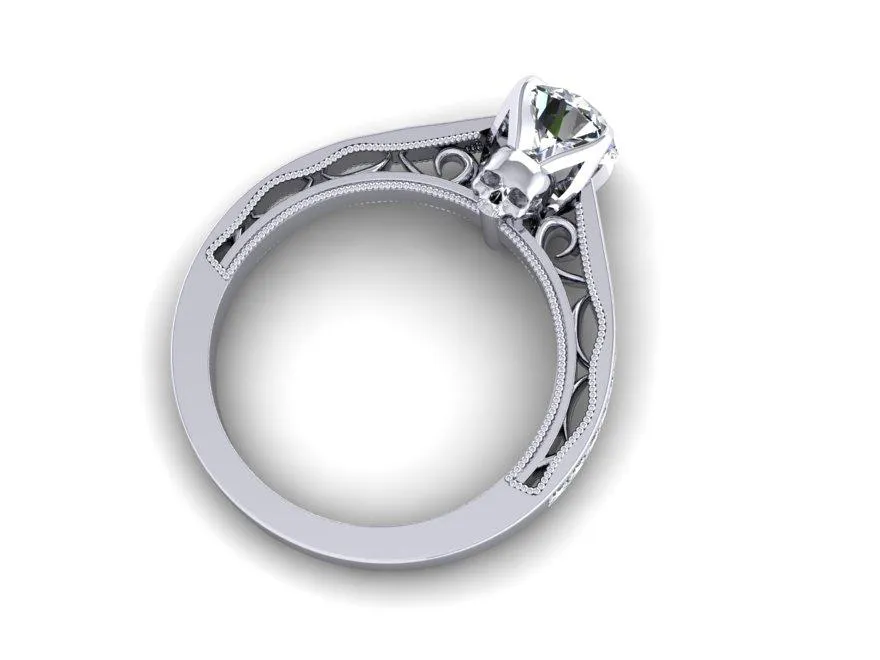 Secret Skull Engagement Ring-UDINC0344