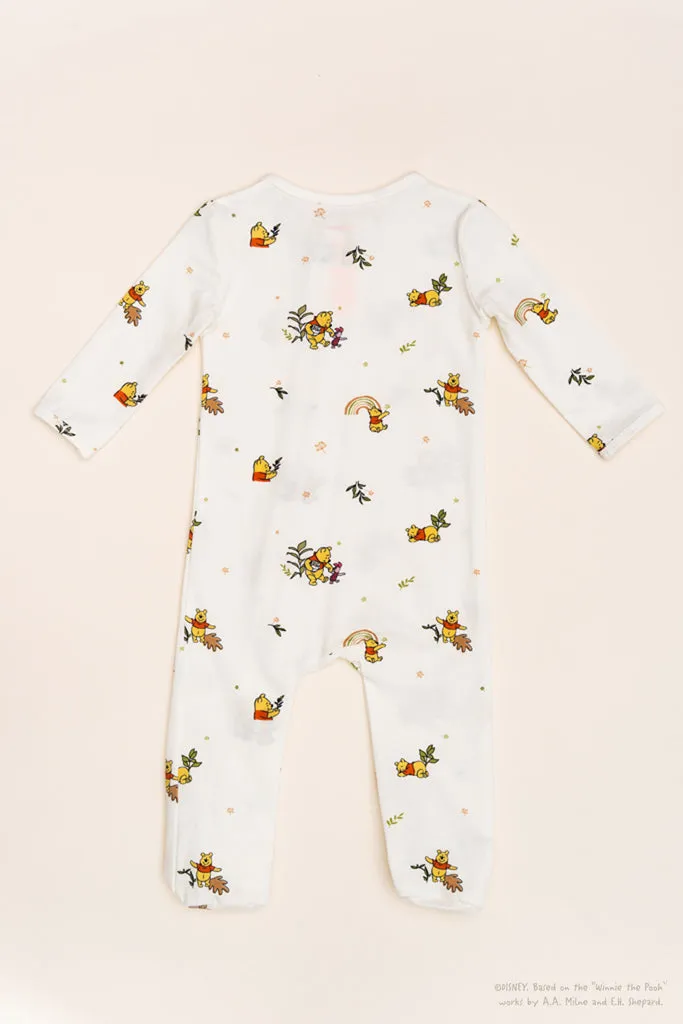 Sleepsuit - White Rainbow Pooh