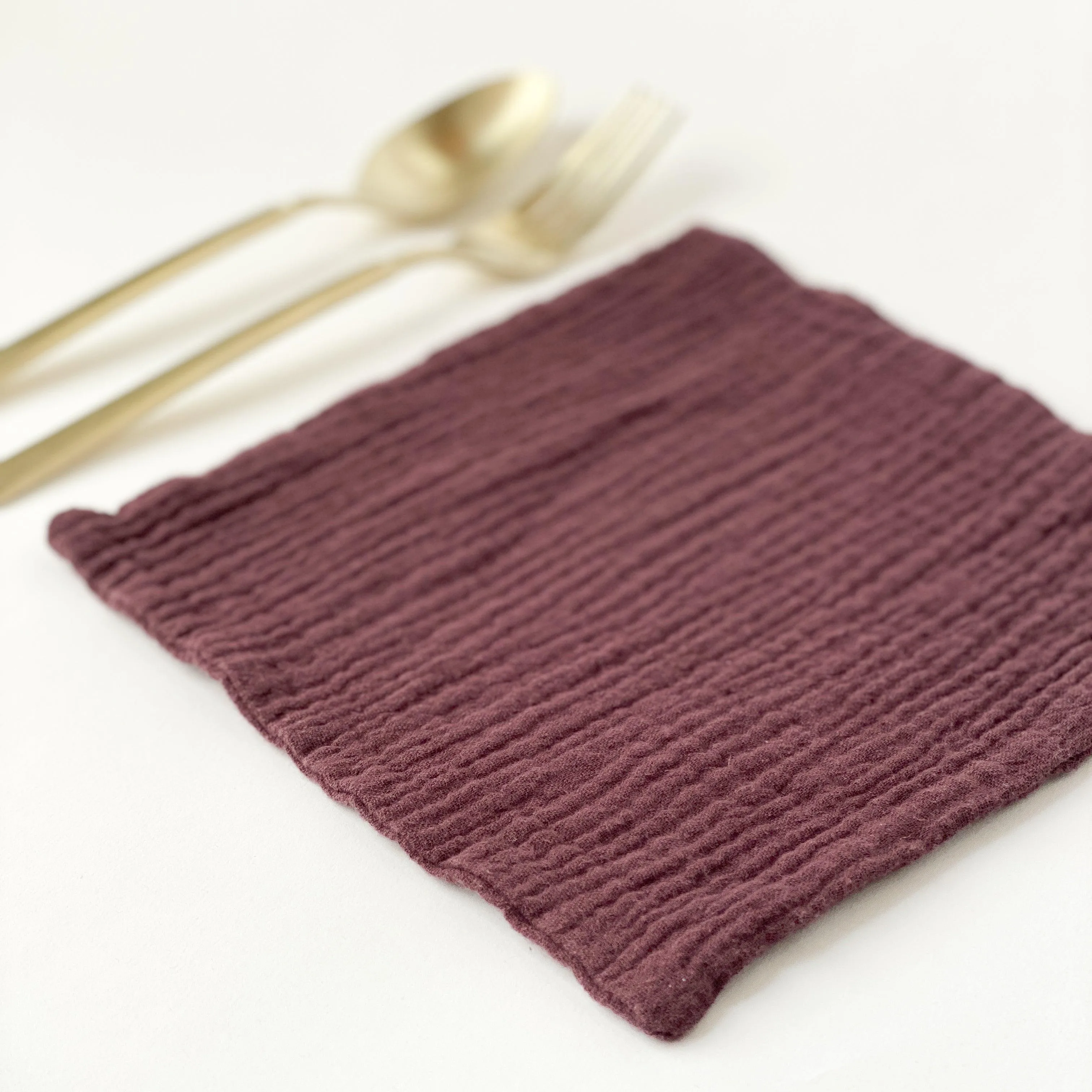 Small Cotton Gauze Cocktail Napkin - 7X7 - Many Colors Available