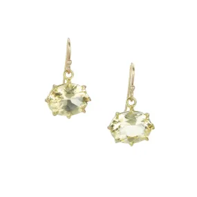 Small Oval Citrine Drop Earrings