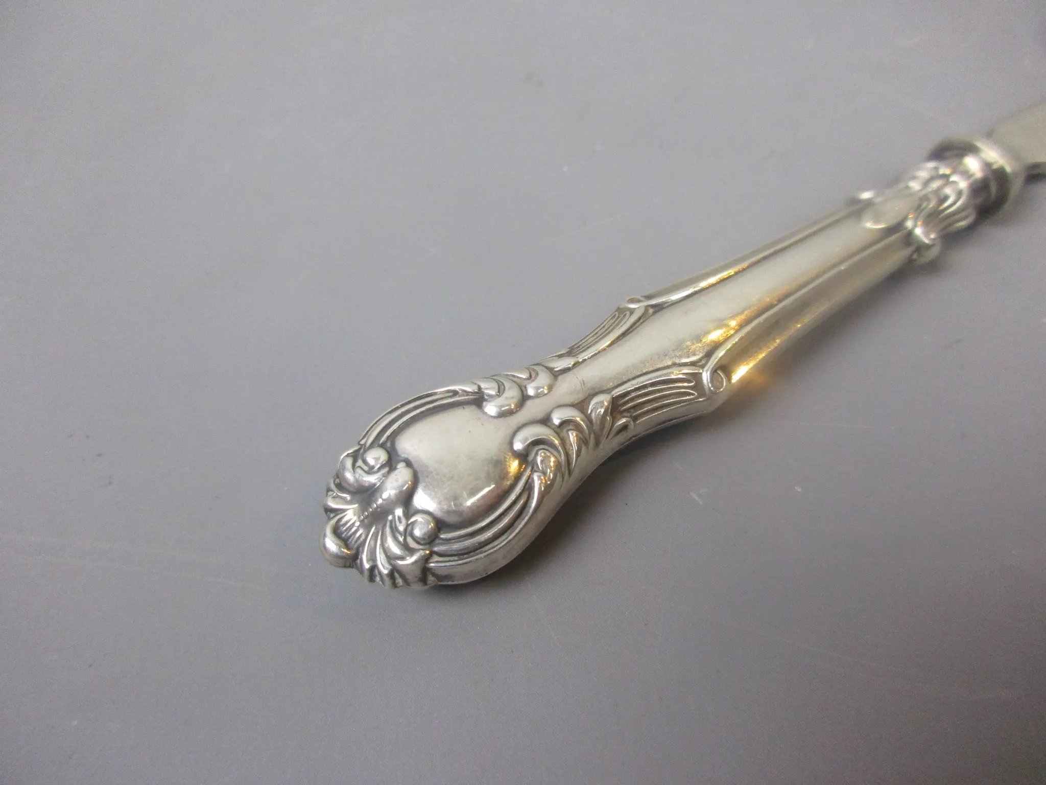 Sterling Silver Bread Fork With Floral Motifs Antique Sheffield 1908 Edwardian