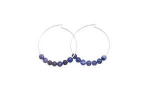 Stone Hoops | Earrings | Sodalite