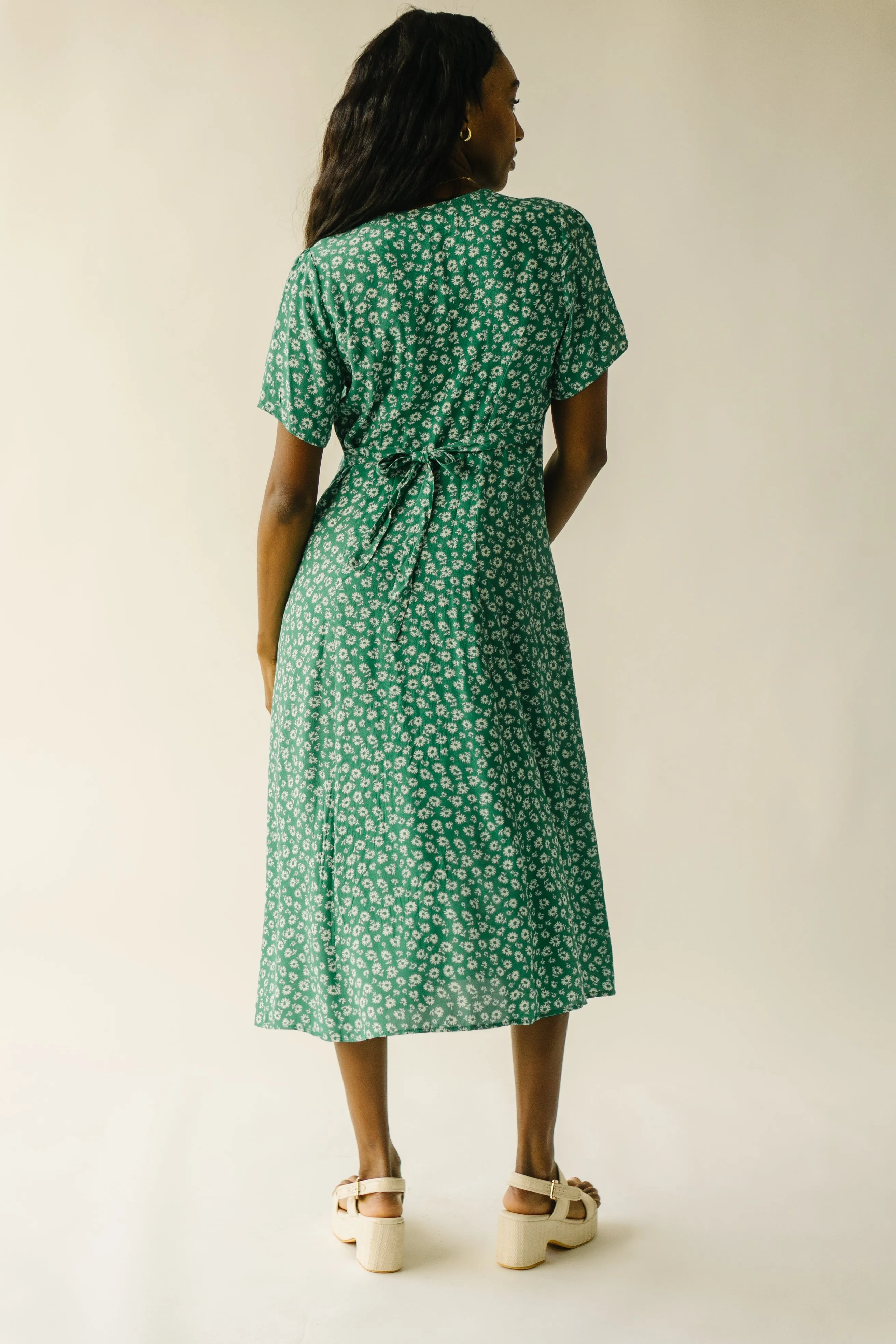 The Marini Floral Midi Dress in Green