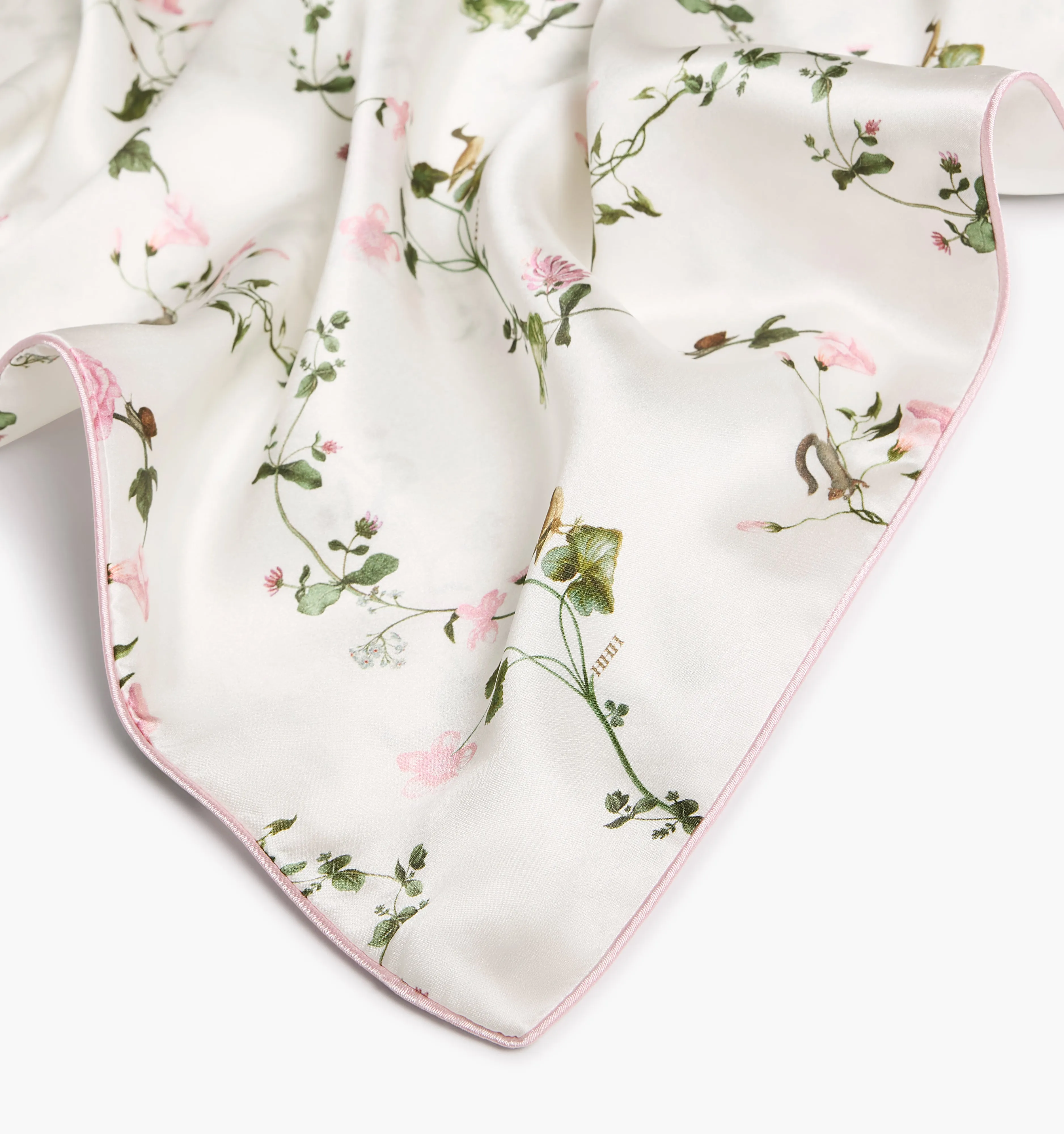 The Sisi Silk Pillowcase - Pink Pond Floral