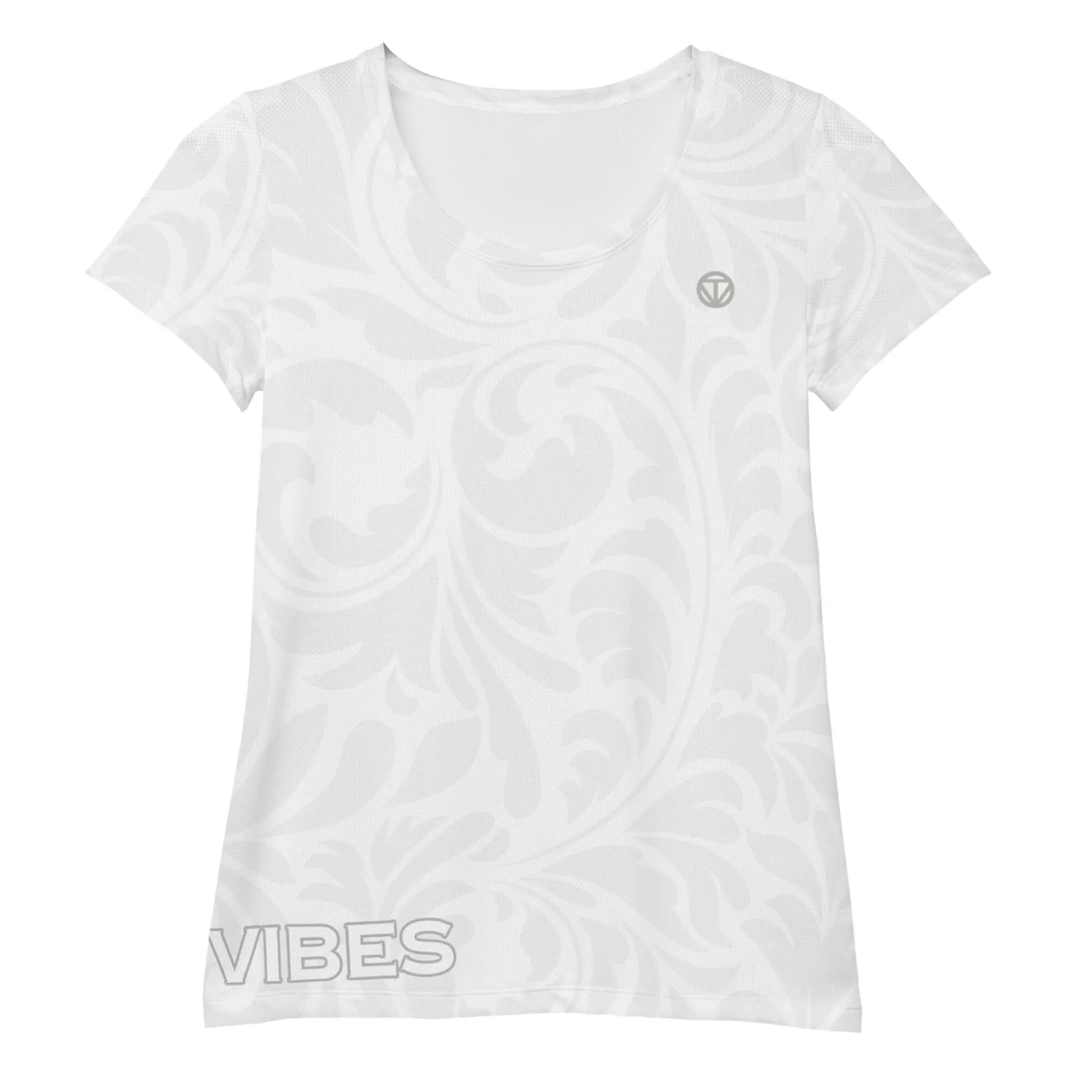 TOV Damen Sport T-Shirt FLORAL (Weiß)