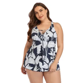 Traje de bao plus size con motivo floral