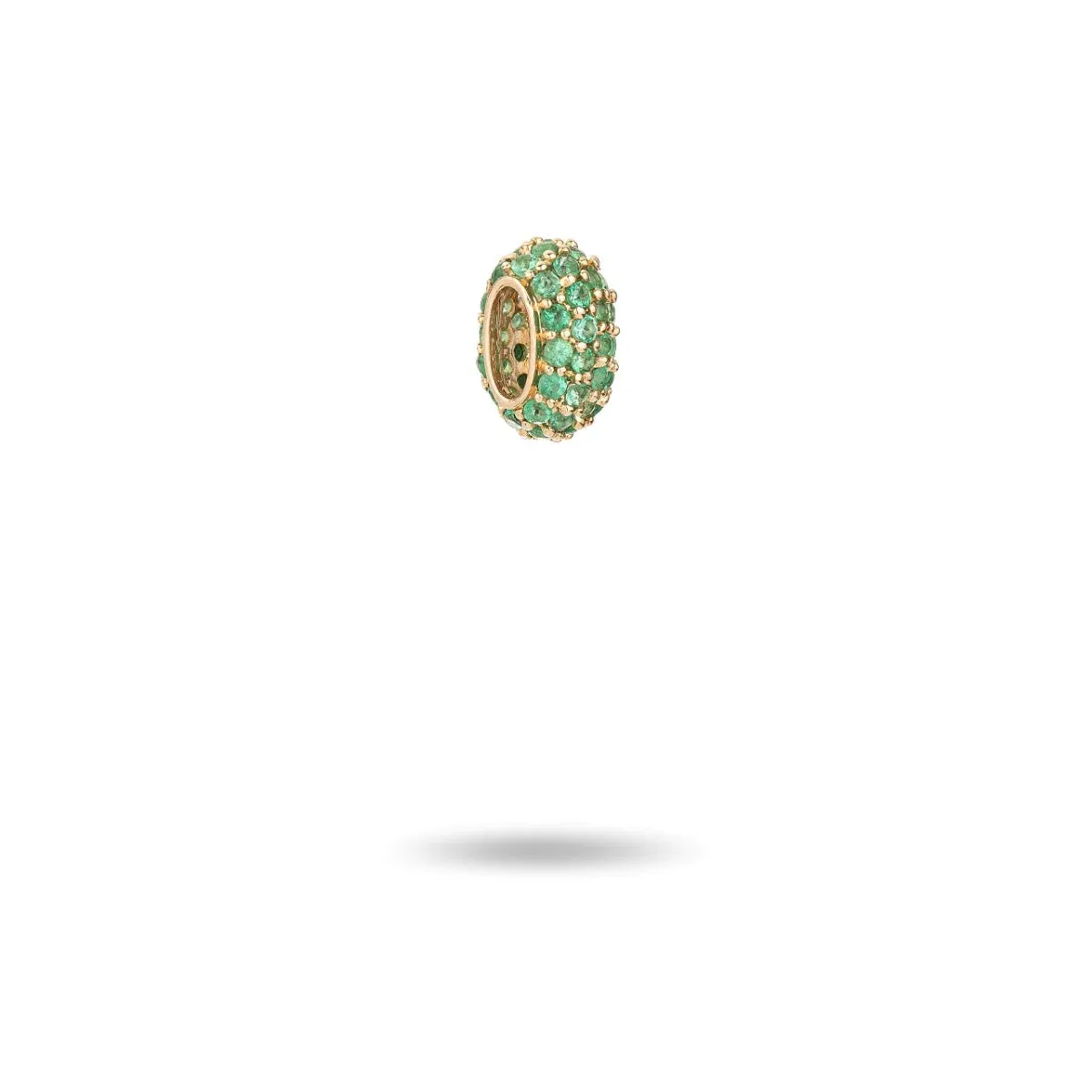 Wide Pavé Emerald Bead